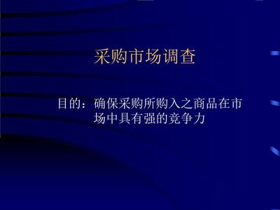 2016采购市场调查